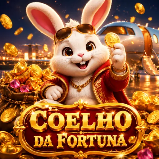 Fortune Rabbit em tons de vermelho e dourado com coelho da sorte