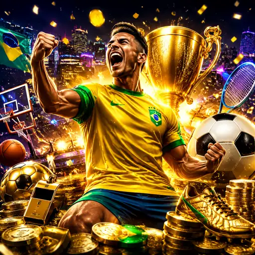 Estádio de futebol iluminado à noite com painel de odds ao vivo